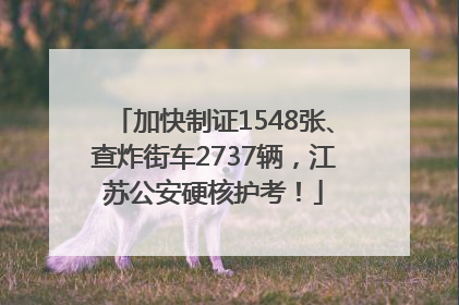 加快制证1548张、查炸街车2737辆，江苏公安硬核护考！
