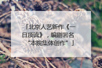 北京人艺新作《一日顶流》，编剧署名“本院集体创作”