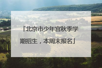 北京市少年宫秋季学期招生，本周末报名