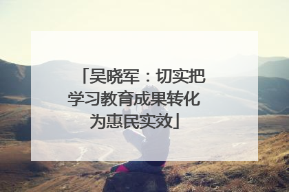 吴晓军：切实把学习教育成果转化为惠民实效
