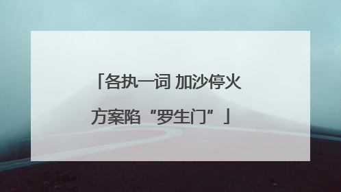 各执一词 加沙停火方案陷“罗生门”