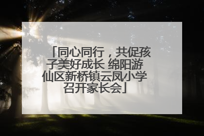 同心同行，共促孩子美好成长 绵阳游仙区新桥镇云凤小学召开家长会