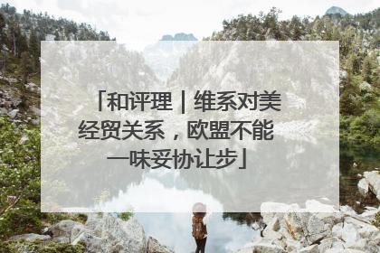 和评理｜维系对美经贸关系，欧盟不能一味妥协让步