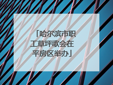 哈尔滨市职工草坪歌会在平房区举办