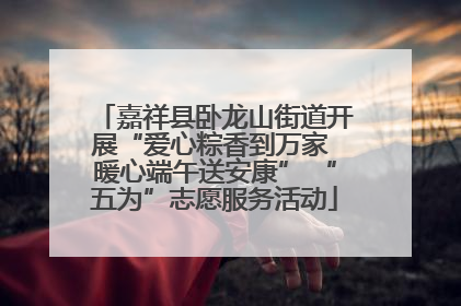 嘉祥县卧龙山街道开展“爱心粽香到万家 暖心端午送安康” “五为”志愿服务活动