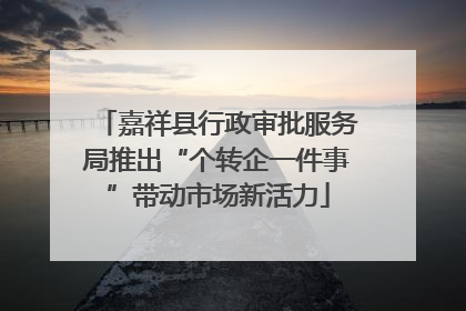 嘉祥县行政审批服务局推出“个转企一件事”带动市场新活力