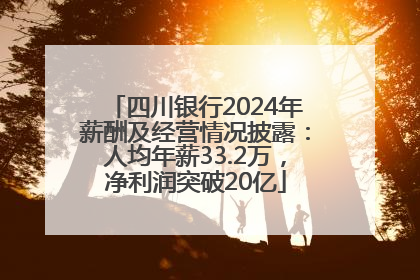 四川银行2024年薪酬及经营情况披露：人均年薪33.2万，净利润突破20亿