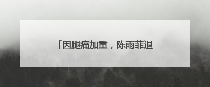 因腿痛加重，陈雨菲退出印尼羽毛球公开赛