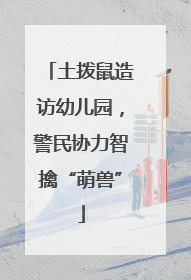 土拨鼠造访幼儿园，警民协力智擒“萌兽”