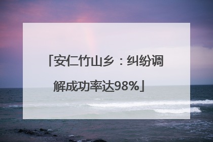 安仁竹山乡：纠纷调解成功率达98%