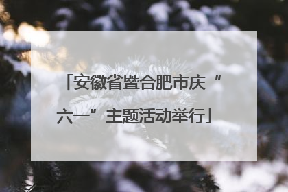 安徽省暨合肥市庆“六一”主题活动举行