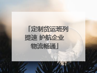 定制货运班列提速 护航企业物流畅通