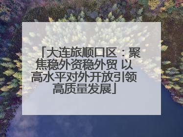 大连旅顺口区：聚焦稳外资稳外贸 以高水平对外开放引领高质量发展