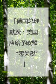 德国总理默茨：美国应给予欧盟“零关税”