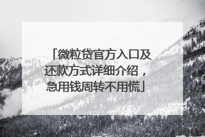 微粒贷官方入口及还款方式详细介绍，急用钱周转不用慌