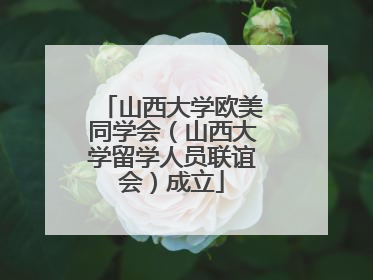 山西大学欧美同学会（山西大学留学人员联谊会）成立
