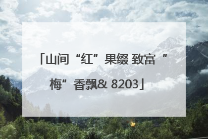 山间“红”果缀 致富“梅”香飘& 8203