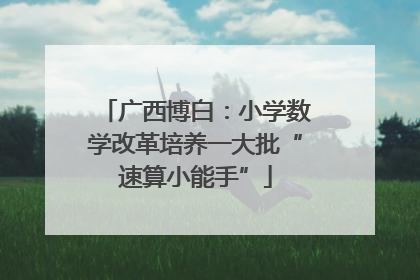 广西博白：小学数学改革培养一大批“速算小能手”