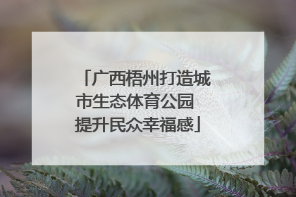广西梧州打造城市生态体育公园 提升民众幸福感