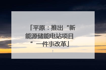 平原：推出“新能源储能电站项目”一件事改革
