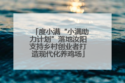 度小满“小满助力计划”落地汝阳支持乡村创业者打造现代化养鸡场
