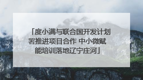 度小满与联合国开发计划署推进项目合作 中小微赋能培训落地辽宁庄河