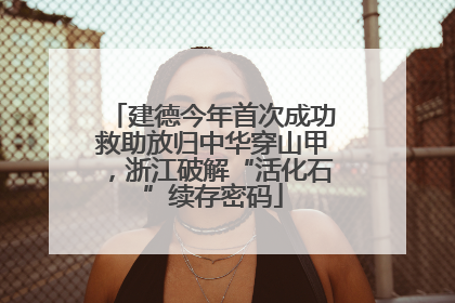 建德今年首次成功救助放归中华穿山甲，浙江破解“活化石”续存密码