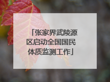 张家界武陵源区启动全国国民体质监测工作