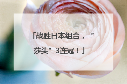 战胜日本组合，“莎头”3连冠！