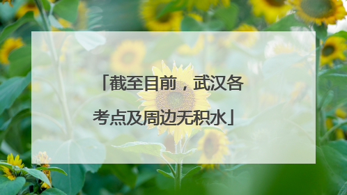 截至目前，武汉各考点及周边无积水
