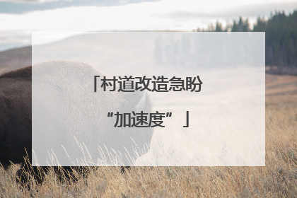 村道改造急盼“加速度”