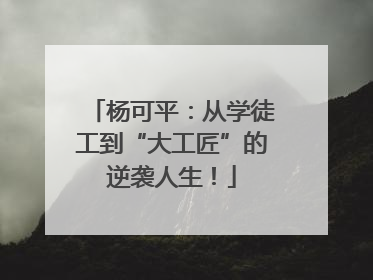 杨可平：从学徒工到“大工匠”的逆袭人生！