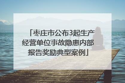 枣庄市公布3起生产经营单位事故隐患内部报告奖励典型案例