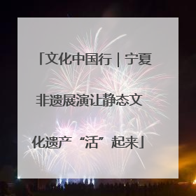 文化中国行｜宁夏 非遗展演让静态文化遗产“活”起来