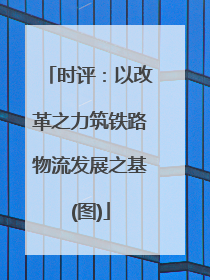 时评：以改革之力筑铁路物流发展之基(图)