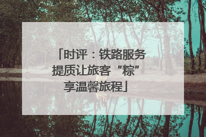 时评：铁路服务提质让旅客“粽”享温馨旅程