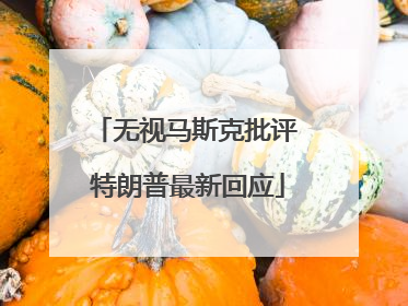 无视马斯克批评 特朗普最新回应