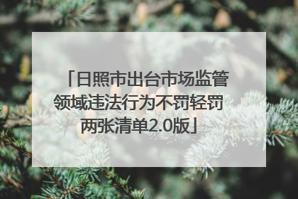 日照市出台市场监管领域违法行为不罚轻罚两张清单2.0版