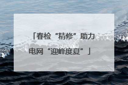 春检“精修”助力电网“迎峰度夏”