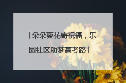 朵朵葵花寄祝福，乐园社区助梦高考路