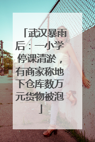 武汉暴雨后：一小学停课清淤，有商家称地下仓库数万元货物被泡