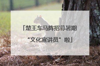 楚王车马阵招募暑期“文化宣讲员”啦