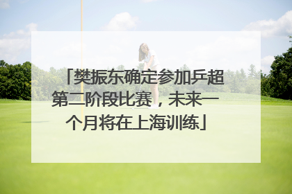 樊振东确定参加乒超第二阶段比赛，未来一个月将在上海训练