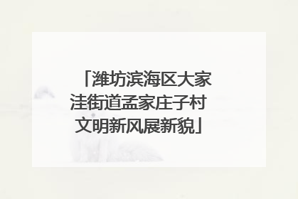潍坊滨海区大家洼街道孟家庄子村文明新风展新貌