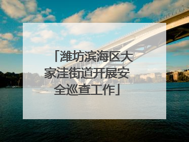 潍坊滨海区大家洼街道开展安全巡查工作