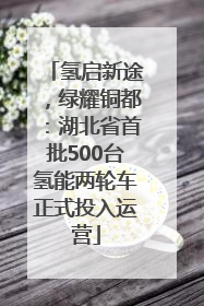 氢启新途，绿耀铜都：湖北省首批500台氢能两轮车正式投入运营
