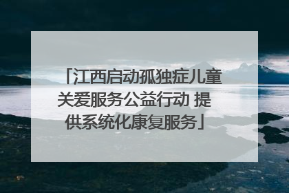 江西启动孤独症儿童关爱服务公益行动 提供系统化康复服务