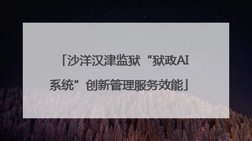 沙洋汉津监狱“狱政AI系统”创新管理服务效能