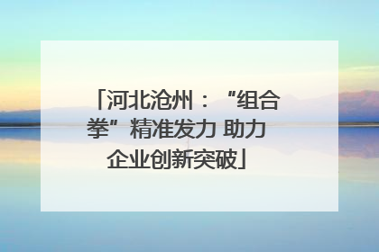 河北沧州：“组合拳”精准发力 助力企业创新突破