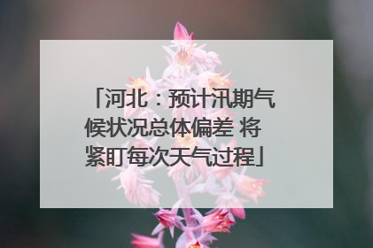 河北：预计汛期气候状况总体偏差 将紧盯每次天气过程